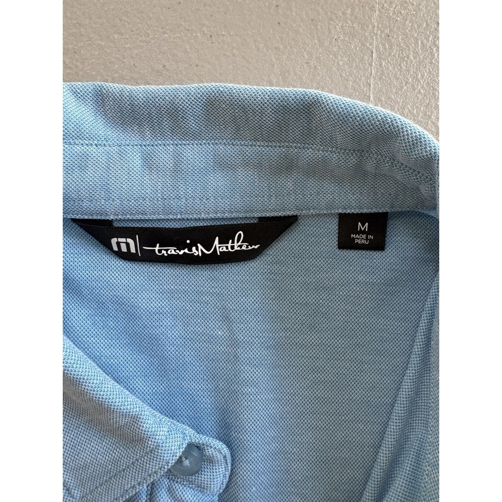 Travis Mathew Cabana Chest Stripe Polo Shirt Size Medium Heritage Blue Golf - Picture 4 of 12
